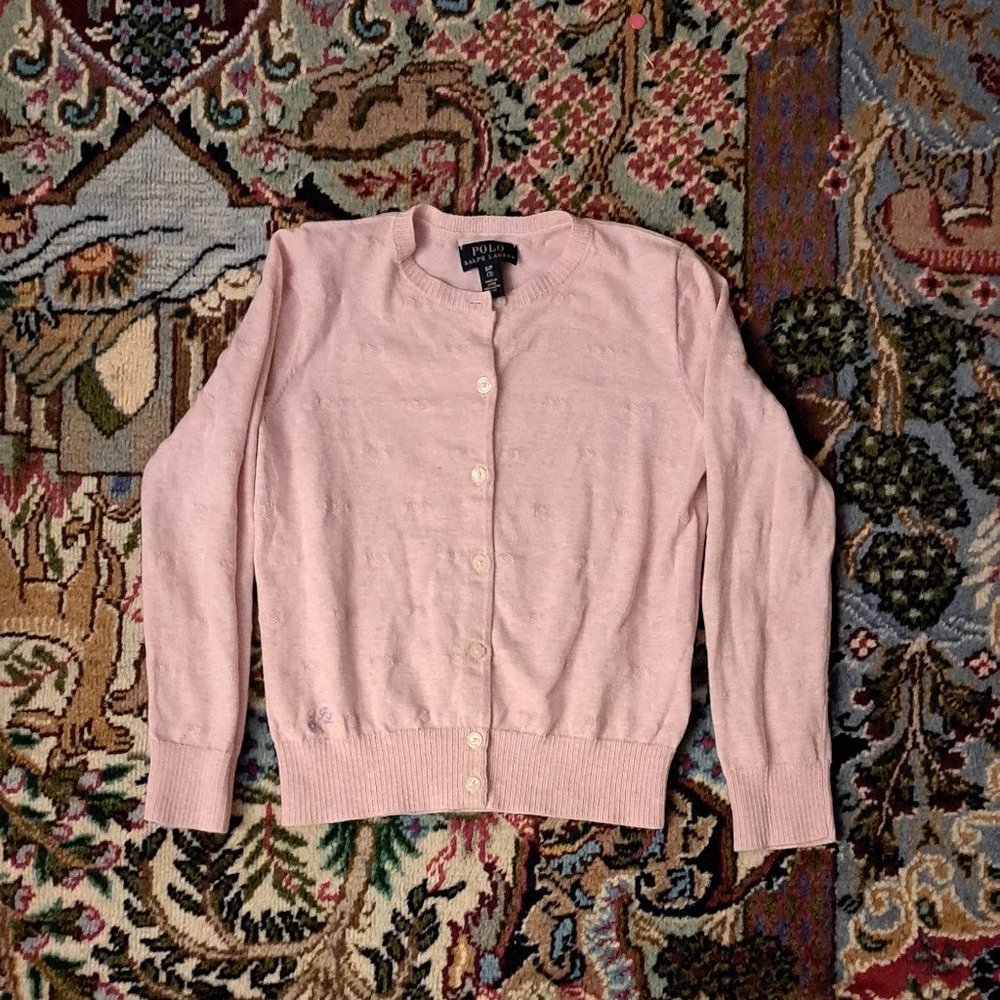 Ralph Lauren Kid's Light Pink Cardigan Size 7